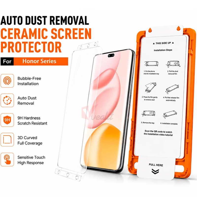 Oleophobic Coating Dust Free Screen Protector For Honor 400 500 300 Ultra 200 100 90 Pro Ceramic Film Easy Installation +tool
Oleophobic Coating Dust Free Screen Protector For Honor 400 500 300 Ultra 200 100 90 Pro Ceramic Film Easy Installation +tool