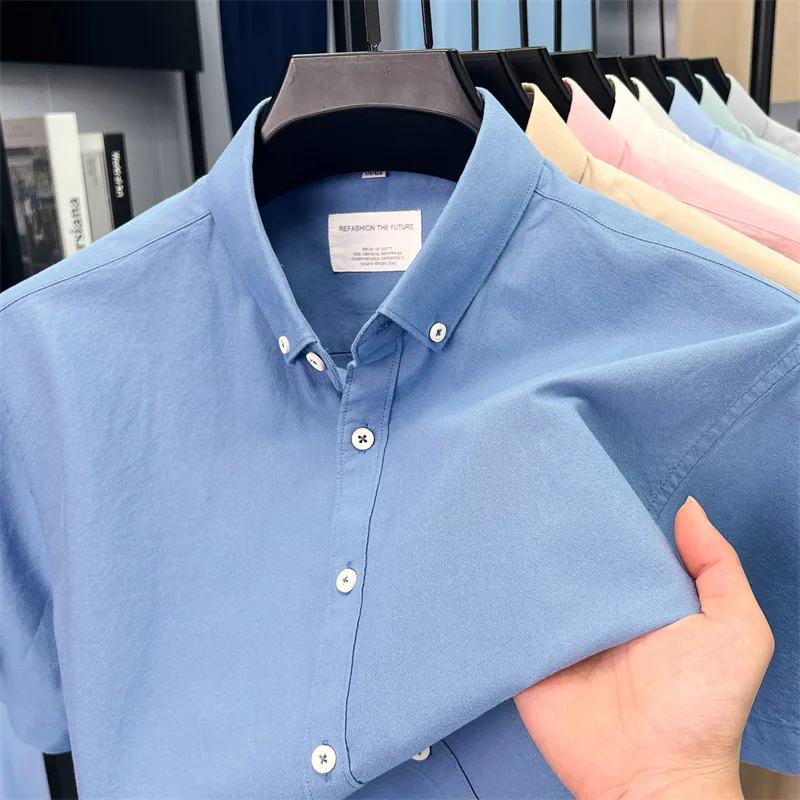 100% Pure Cotton Formal Dress Shirt 2025 Spring Summer Classic Solid Casual Clothes Short Sleeve Male Cotton Business Tops
100% Pure Cotton Formal Dress Shirt 2025 Spring Summer Classic Solid Casual Clothes Short Sleeve Male Cotton Business Tops