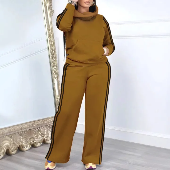 Autumn Winter Fashion Solid Color Two Piece Set Women High Neck Long Sleeved Sweatshirt Long Pants Casual Sports Two Piece Set
Autumn Winter Fashion Solid Color Two Piece Set Women High Neck Long Sleeved Sweatshirt Long Pants Casual Sports Two Piece Set