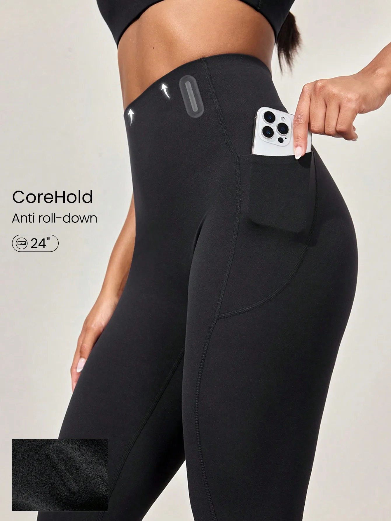 24 Inch CoreHold Anti Roll-Down Leggings With Side Pockets Medium Impact Workout
24 Inch CoreHold Anti Roll-Down Leggings With Side Pockets Medium Impact Workout