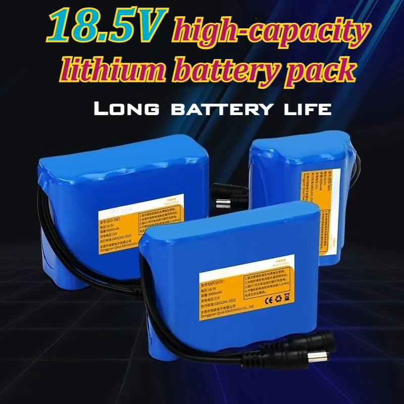 18.5V Lithium Battery Pack 18650 Rechargeable Battery with BMS for 19V Projectors,Street Lights,Light Boxes,18V Motors and Fans
18.5V Lithium Battery Pack 18650 Rechargeable Battery with BMS for 19V Projectors,Street Lights,Light Boxes,18V Motors and Fans