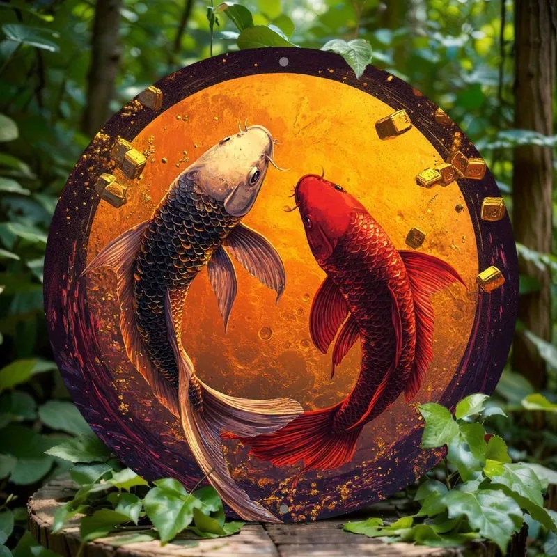 Aluminum Round Koi Fish Art Sign, 2D Flat Printed Metal Wall Decor for Kitchen, Home, Living Room, Office, Party Decoration
Aluminum Round Koi Fish Art Sign, 2D Flat Printed Metal Wall Decor for Kitchen, Home, Living Room, Office, Party Decoration