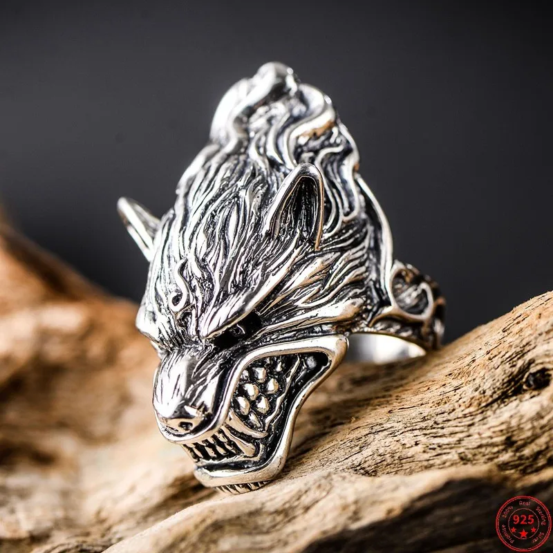 S925 Ssterling Silver Rings for Men 2023 New Men's Fashion Relief the King of Wolf Head Pure Argentum Punk Viking Jewelry
S925 Ssterling Silver Rings for Men 2023 New Men's Fashion Relief the King of Wolf Head Pure Argentum Punk Viking Jewelry