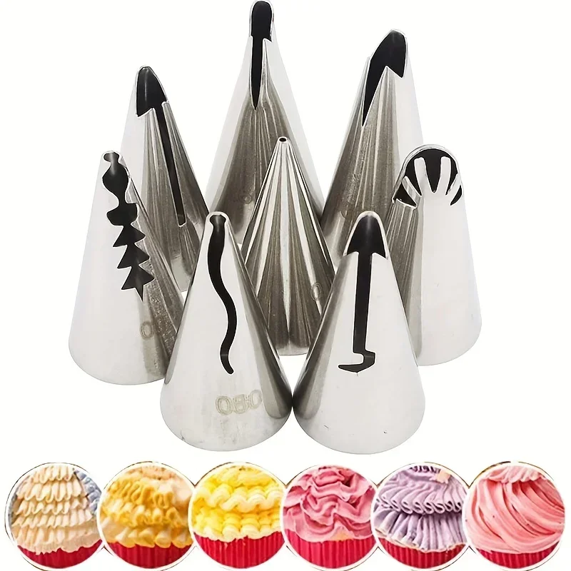 7pcs Stainless Steel Pleated Skirt Tube Nozzle Set for Pastry and Cake Decorating - Baking Supplies with Easy Release Design
7pcs Stainless Steel Pleated Skirt Tube Nozzle Set for Pastry and Cake Decorating - Baking Supplies with Easy Release Design
