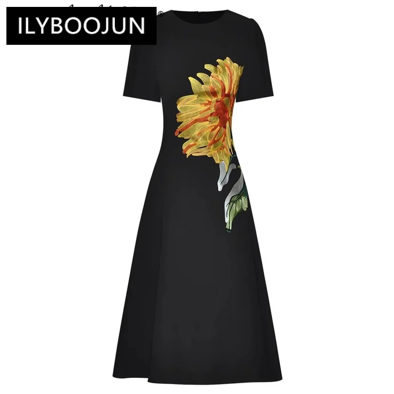 ILYBOOJUN Fashion Designer Early Autumn Dress Women O-Neck Short SleevFlower Embroidery VintagMidi Dresses
ILYBOOJUN Fashion Designer Early Autumn Dress Women O-Neck Short SleevFlower Embroidery VintagMidi Dresses