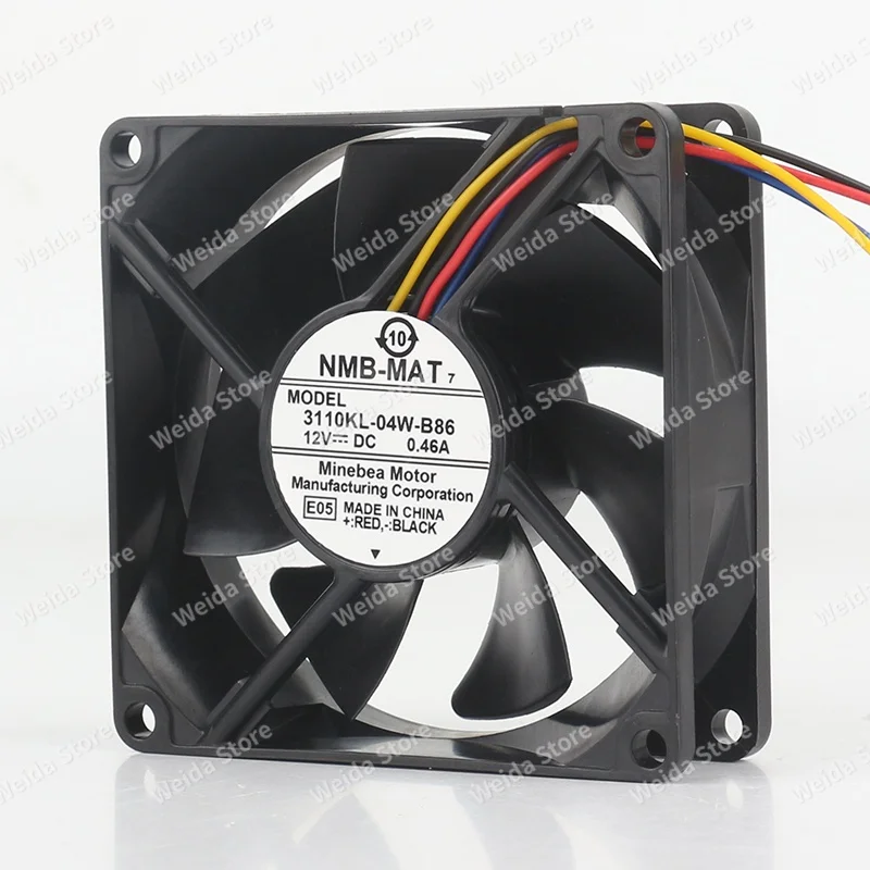Original NMB 3110KL-04W-B86 12V 0.46A 8CM 8025 PWM speed regulation double ball 4-wire cooling fan
Original NMB 3110KL-04W-B86 12V 0.46A 8CM 8025 PWM speed regulation double ball 4-wire cooling fan