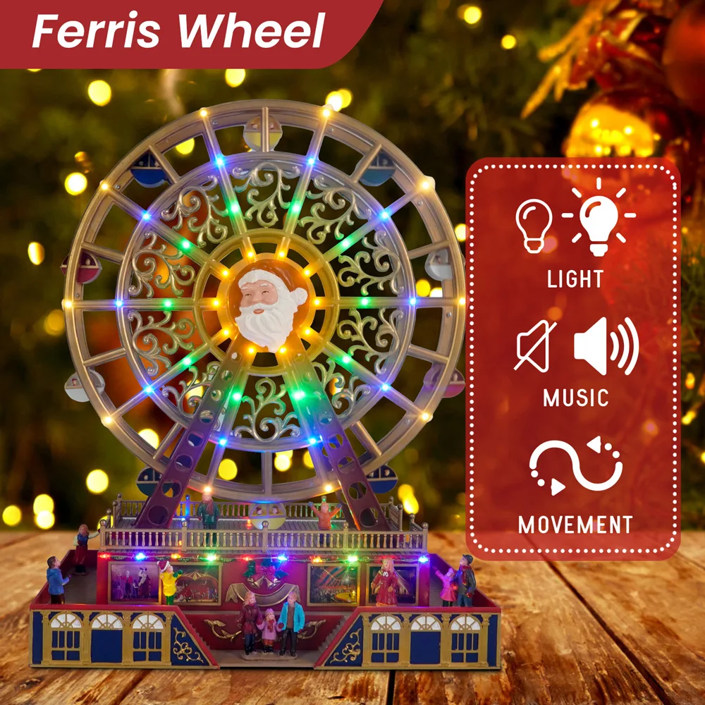 Colorful glowing Ferris wheel amusement park Christmas music box large decoration gift handicrafts ornaments
Colorful glowing Ferris wheel amusement park Christmas music box large decoration gift handicrafts ornaments