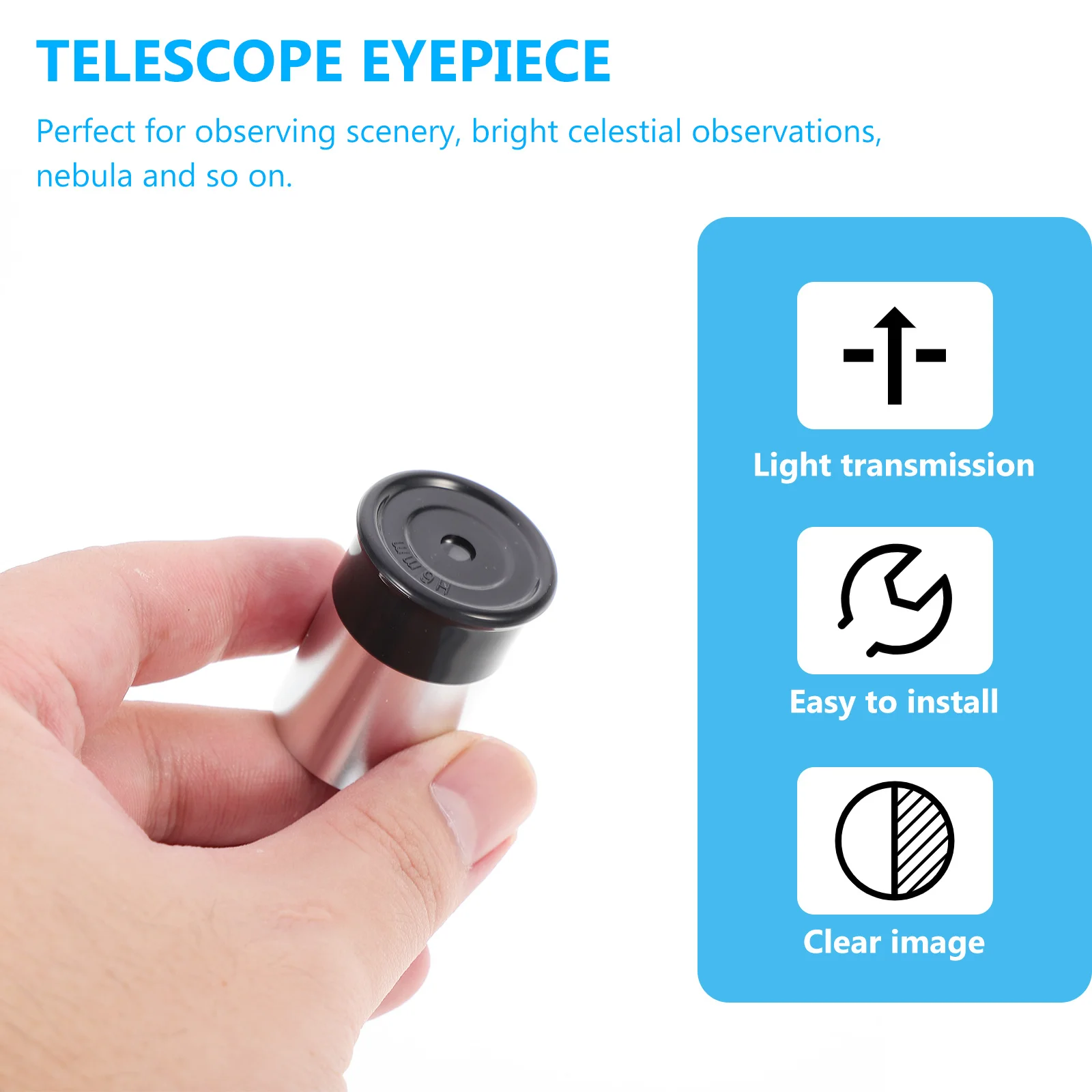 1Pcs Telescope Eyepiece Standard 0.965 Inch Multi-Coated H6mm Optical Glass Lens for Nebula Celestial Scenic Observation
1Pcs Telescope Eyepiece Standard 0.965 Inch Multi-Coated H6mm Optical Glass Lens for Nebula Celestial Scenic Observation