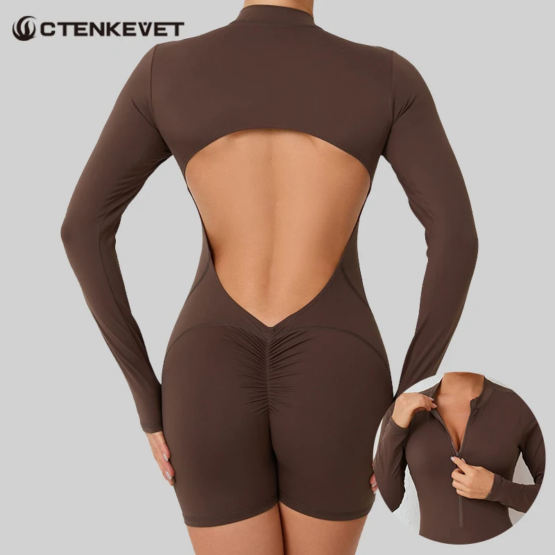 Ctenkevet New Half-Zipper Women Long-Sleeved Jumpsuit Female Gym V Back Activewear Outdoor Workout Tight Clothes Women Overalls
Ctenkevet New Half-Zipper Women Long-Sleeved Jumpsuit Female Gym V Back Activewear Outdoor Workout Tight Clothes Women Overalls