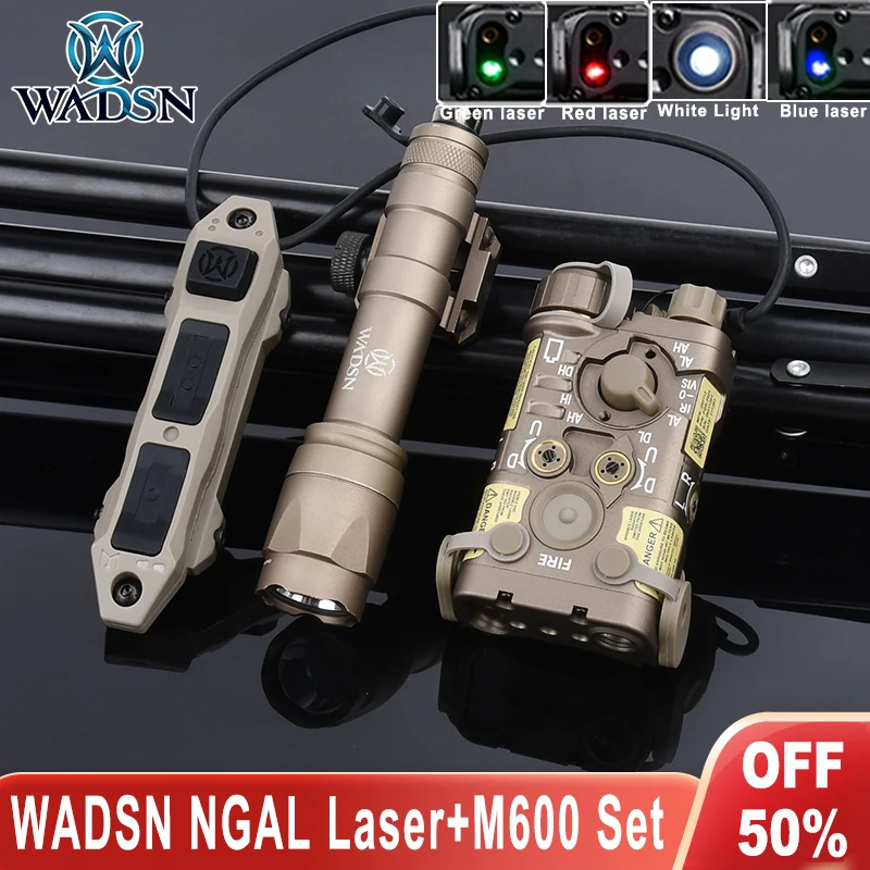 Tactical NGAL Red Green Blue Dot Laser Strobe WADSN M600C Metal Flashlight LED Hunting Scout Light 20MM Rail Airsoft Accessories
Tactical NGAL Red Green Blue Dot Laser Strobe WADSN M600C Metal Flashlight LED Hunting Scout Light 20MM Rail Airsoft Accessories