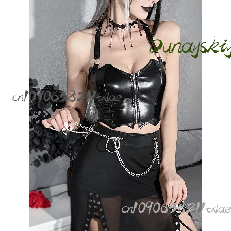 Y2K Gothic Bat Wing Vest – Women's Summer Crop Top with Zip-Up Corset & Strappy Harness Halloween Cosplay
Y2K Gothic Bat Wing Vest – Women's Summer Crop Top with Zip-Up Corset & Strappy Harness Halloween Cosplay