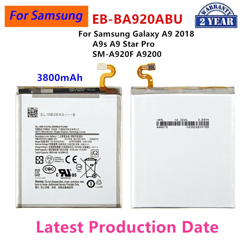 Brand New EB-BA920ABU 3800mAh Battery For Samsung Galaxy A9 2018 A9s A9 Star Pro SM-A920F A9200 Mobile Phone
Brand New EB-BA920ABU 3800mAh Battery For Samsung Galaxy A9 2018 A9s A9 Star Pro SM-A920F A9200 Mobile Phone
