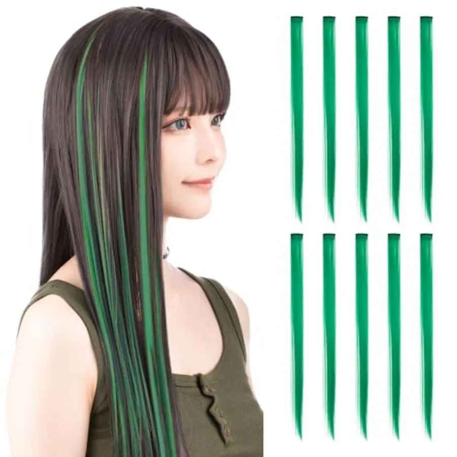 CLASSE 10Pcs Clip-in Color Hair Extensions for Halloween Cosplay, 22Inch Straight Long Heat-Resistant Synthetic Hair in Vibrant
CLASSE 10Pcs Clip-in Color Hair Extensions for Halloween Cosplay, 22Inch Straight Long Heat-Resistant Synthetic Hair in Vibrant