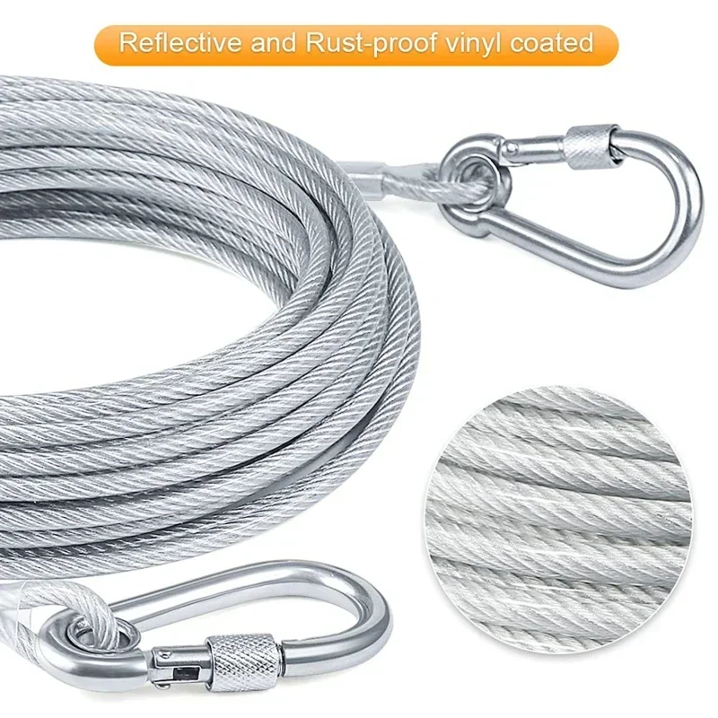 Double-headed Dog Tie Out Cable Leash ,raction rope with metal buckle steel wire anti-rust training collar,Outdoor Dogs Strap
Double-headed Dog Tie Out Cable Leash ,raction rope with metal buckle steel wire anti-rust training collar,Outdoor Dogs Strap