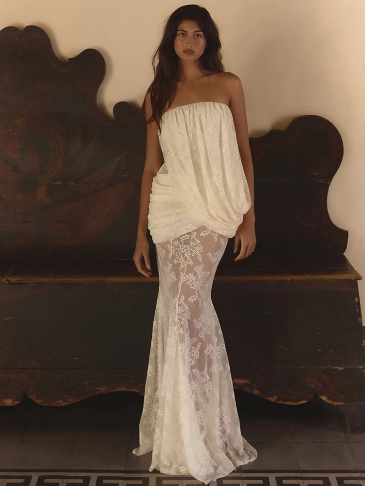 Kliou Lace Patchwork Gown Dress Woman Sexy Wrap Chest Backless Sleeveless Midnight Prom Party Elegant High Waist Long Bodycon
Kliou Lace Patchwork Gown Dress Woman Sexy Wrap Chest Backless Sleeveless Midnight Prom Party Elegant High Waist Long Bodycon