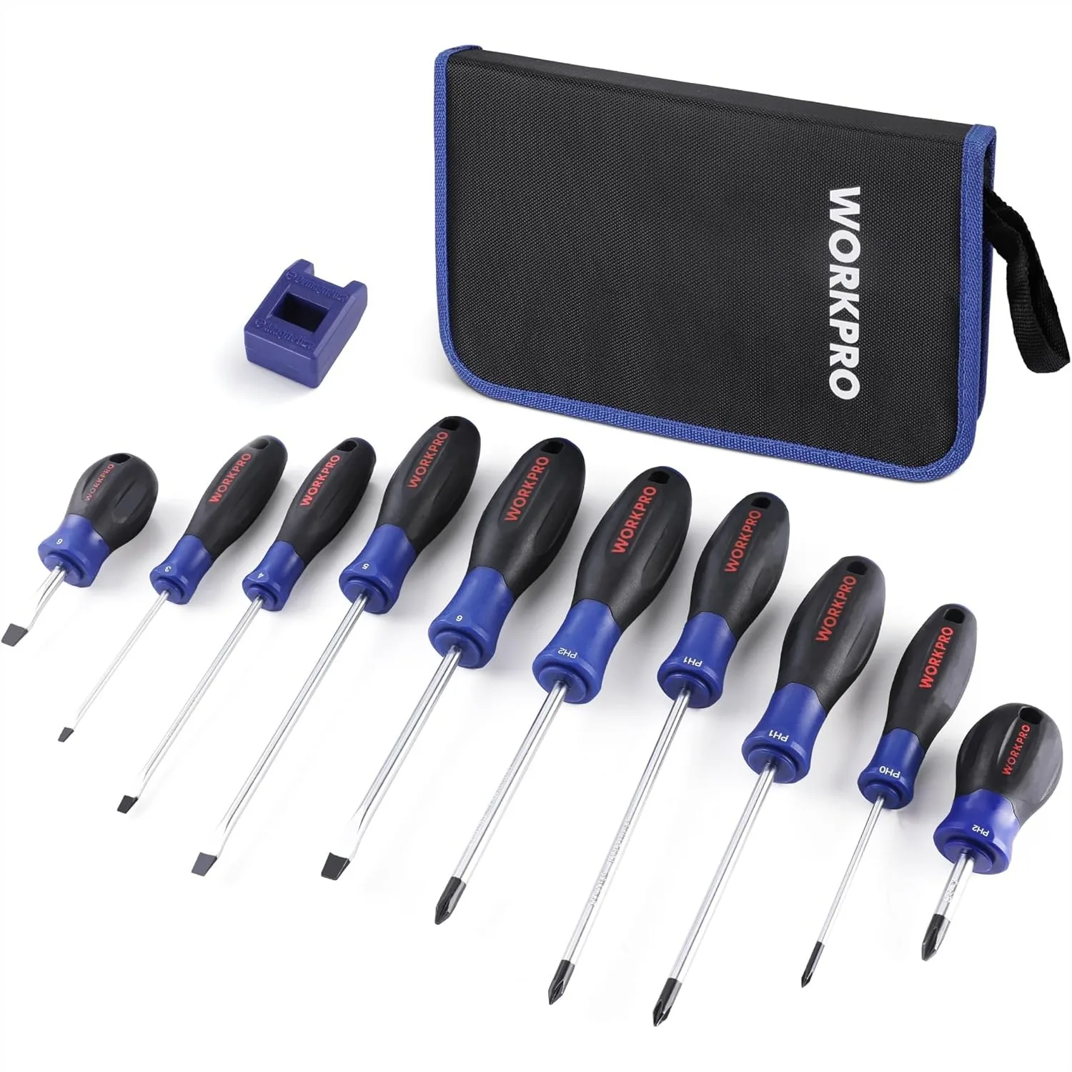 Magnetic Screwdriver Set with Pouch, Phillips Slotted Flat Head, Non-Slip Grip for Home Repair DIY Projects
Magnetic Screwdriver Set with Pouch, Phillips Slotted Flat Head, Non-Slip Grip for Home Repair DIY Projects
