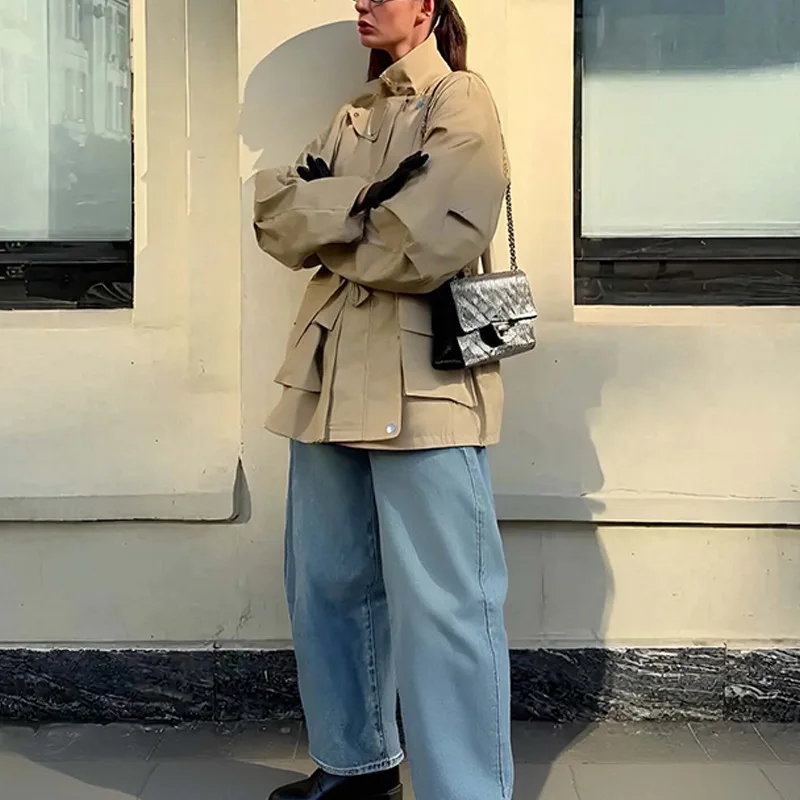 Women's windbreaker jacket 2026 spring fashion stand up collar lace up button windbreaker jacket
Women's windbreaker jacket 2026 spring fashion stand up collar lace up button windbreaker jacket