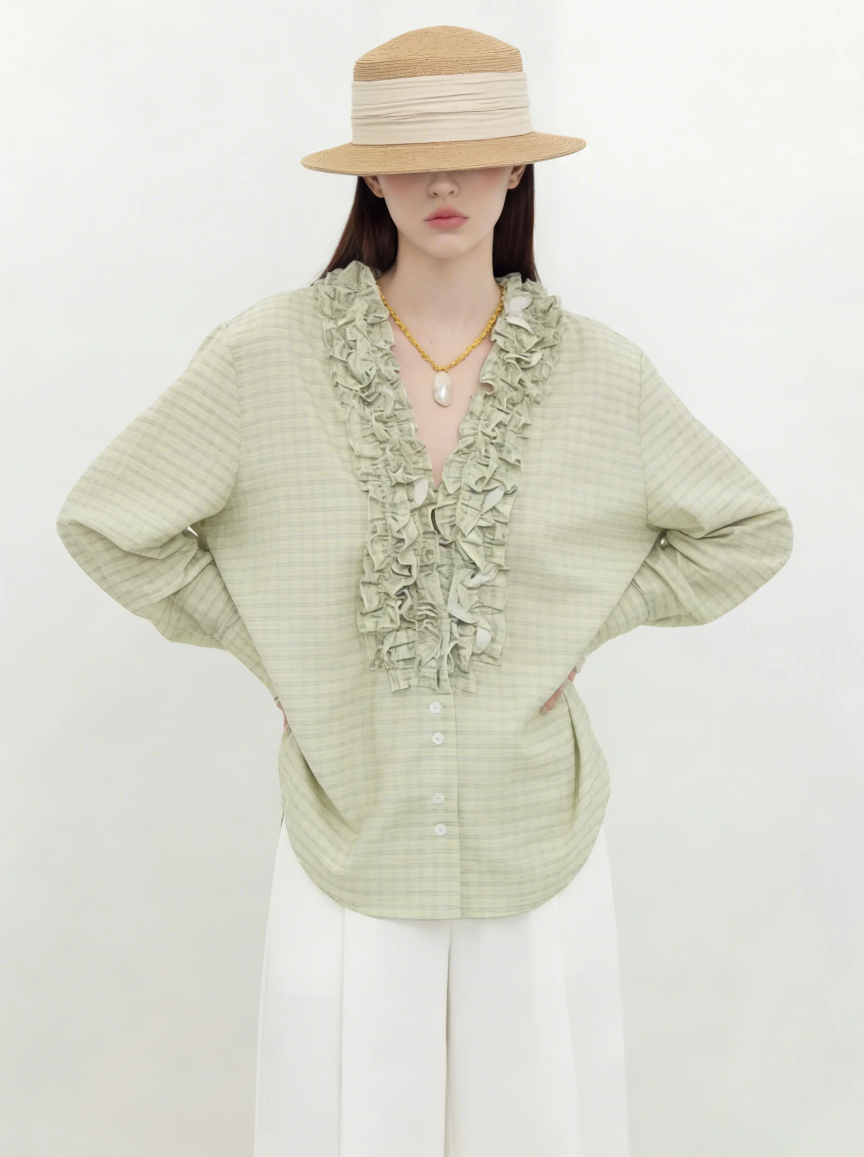 Casual Loose Women's Shirt Coat V-Neck Floral Lace Plaid 2026 Elegant Fairy-Like Top Green 3D Flower Stylish Outerwear
Casual Loose Women's Shirt Coat V-Neck Floral Lace Plaid 2026 Elegant Fairy-Like Top Green 3D Flower Stylish Outerwear