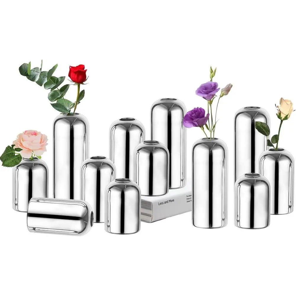 Glass Bud Vases or Centerpieces Silver - 12pcs Blown ern Cylinder Small Glass Vases, Mini Bulk Single lower Vase or Wedding Part
Glass Bud Vases or Centerpieces Silver - 12pcs Blown ern Cylinder Small Glass Vases, Mini Bulk Single lower Vase or Wedding Part