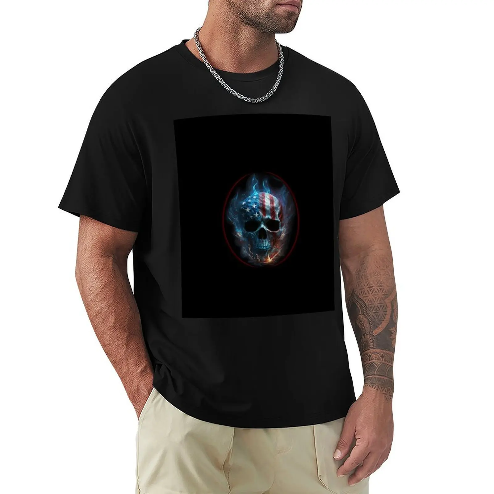 Patriotic Skull & American Flag T-Shirt Plus Size Quick Dry Sports Tee
Patriotic Skull & American Flag T-Shirt Plus Size Quick Dry Sports Tee