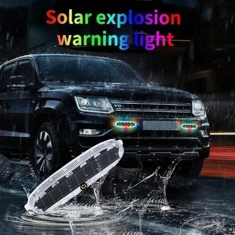 1PC Solar LED Warning Strobe Lights for Cars Truck Scooter Motorcycles