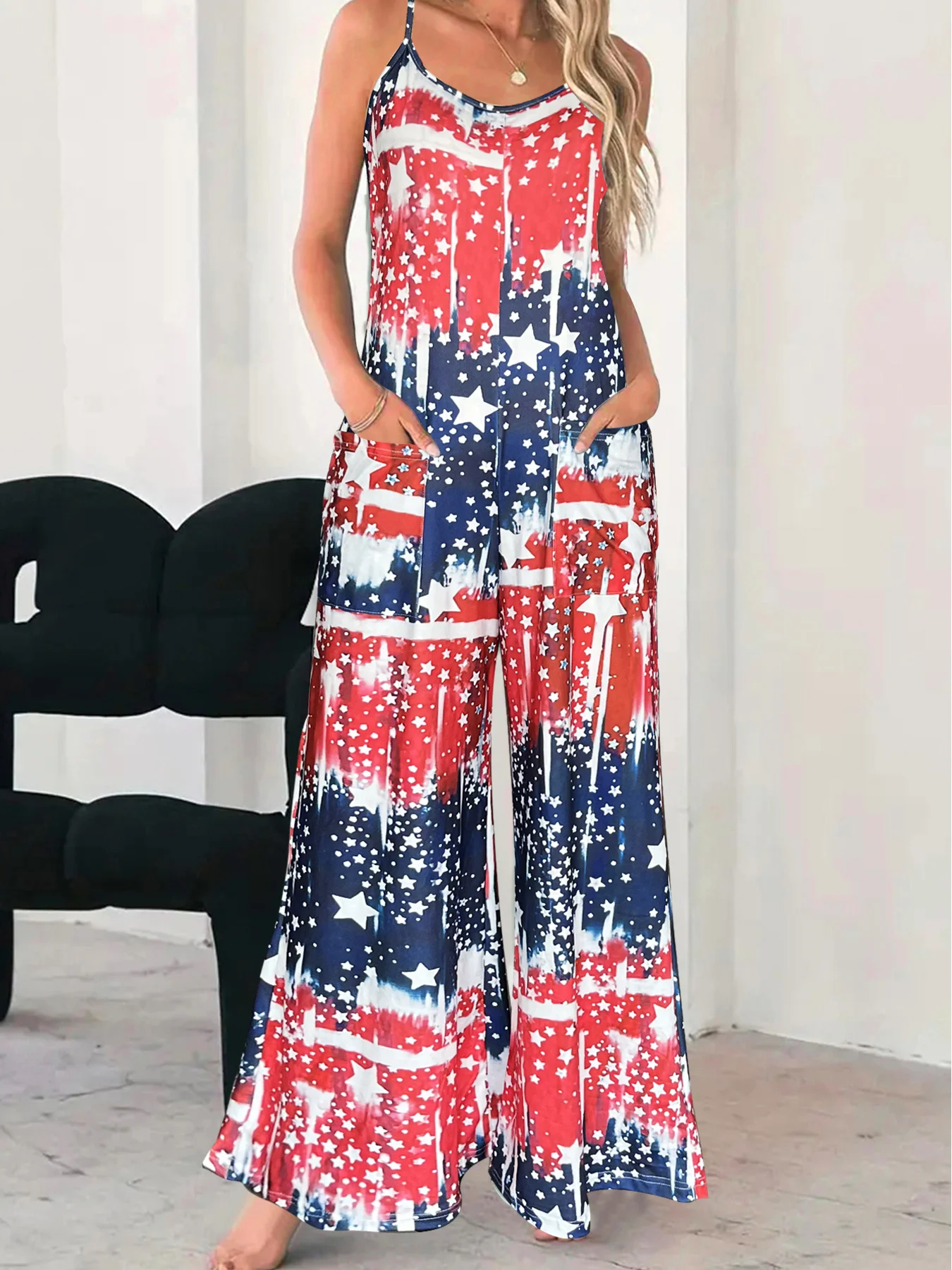 Women's Casual Loose Feather Print Spaghetti Strap Jumpsuit Summer Beach Loungewear With Side Pockets
Women's Casual Loose Feather Print Spaghetti Strap Jumpsuit Summer Beach Loungewear With Side Pockets