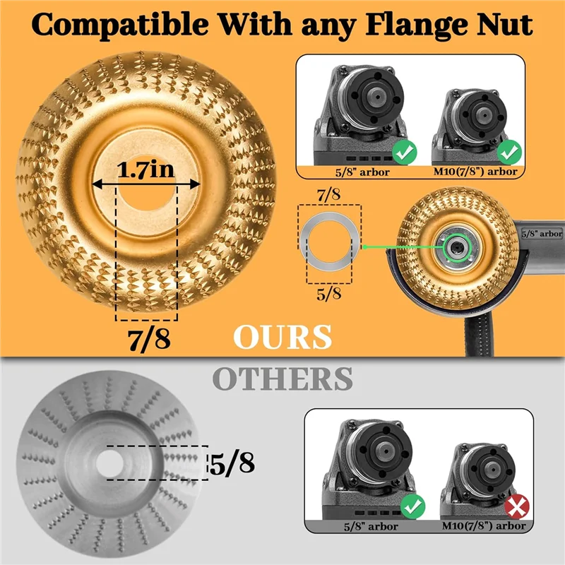 11 PCS Wood Carving Disc Angle Grinder Wood Carving Disc Wood Shaping Grinding Disc Metal For 4Inch Or 4 1/2Inch Angle Grinder
11 PCS Wood Carving Disc Angle Grinder Wood Carving Disc Wood Shaping Grinding Disc Metal For 4Inch Or 4 1/2Inch Angle Grinder