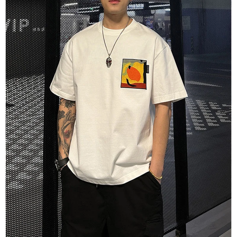 Men Trendy Vintage Embroidery Patch Letter Print T Shirt Simple Casual Streetwear Y2K Tees Summer O Neck Short Sleeve Loose Tops
Men Trendy Vintage Embroidery Patch Letter Print T Shirt Simple Casual Streetwear Y2K Tees Summer O Neck Short Sleeve Loose Tops
