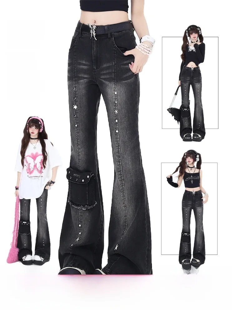 Crazygirl Vintage High Waist Bell Bottom Denim Jeans Women's Summer Slimming Bootcut Skinny Jeans Gothic Style Spring Summer
Crazygirl Vintage High Waist Bell Bottom Denim Jeans Women's Summer Slimming Bootcut Skinny Jeans Gothic Style Spring Summer