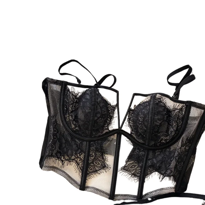 KJUCLUT White Black Deep-V Neck Lash Lace Underwear Sets Fishbone Waistcoat French Boob Tube Top Ultrathin Transparent Lingerie
KJUCLUT White Black Deep-V Neck Lash Lace Underwear Sets Fishbone Waistcoat French Boob Tube Top Ultrathin Transparent Lingerie
