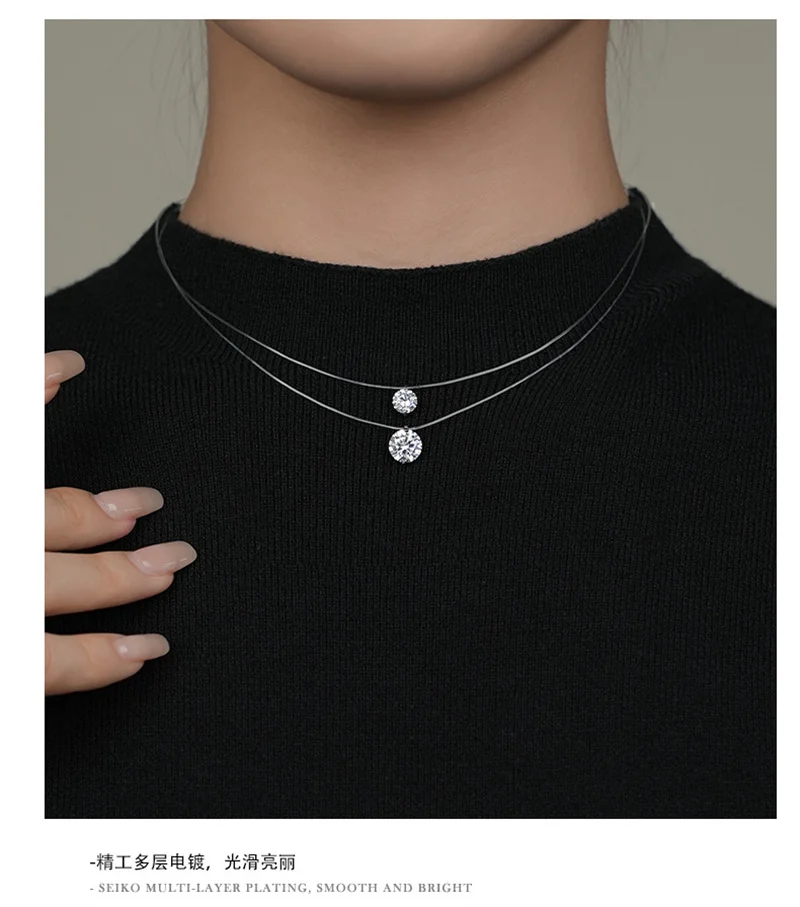 Fashion 925 Sterling Silver Round Zircon Necklace Minimalist Style Charm Choker Pendant Party Gift For Women's Fine Jewelry
Fashion 925 Sterling Silver Round Zircon Necklace Minimalist Style Charm Choker Pendant Party Gift For Women's Fine Jewelry
