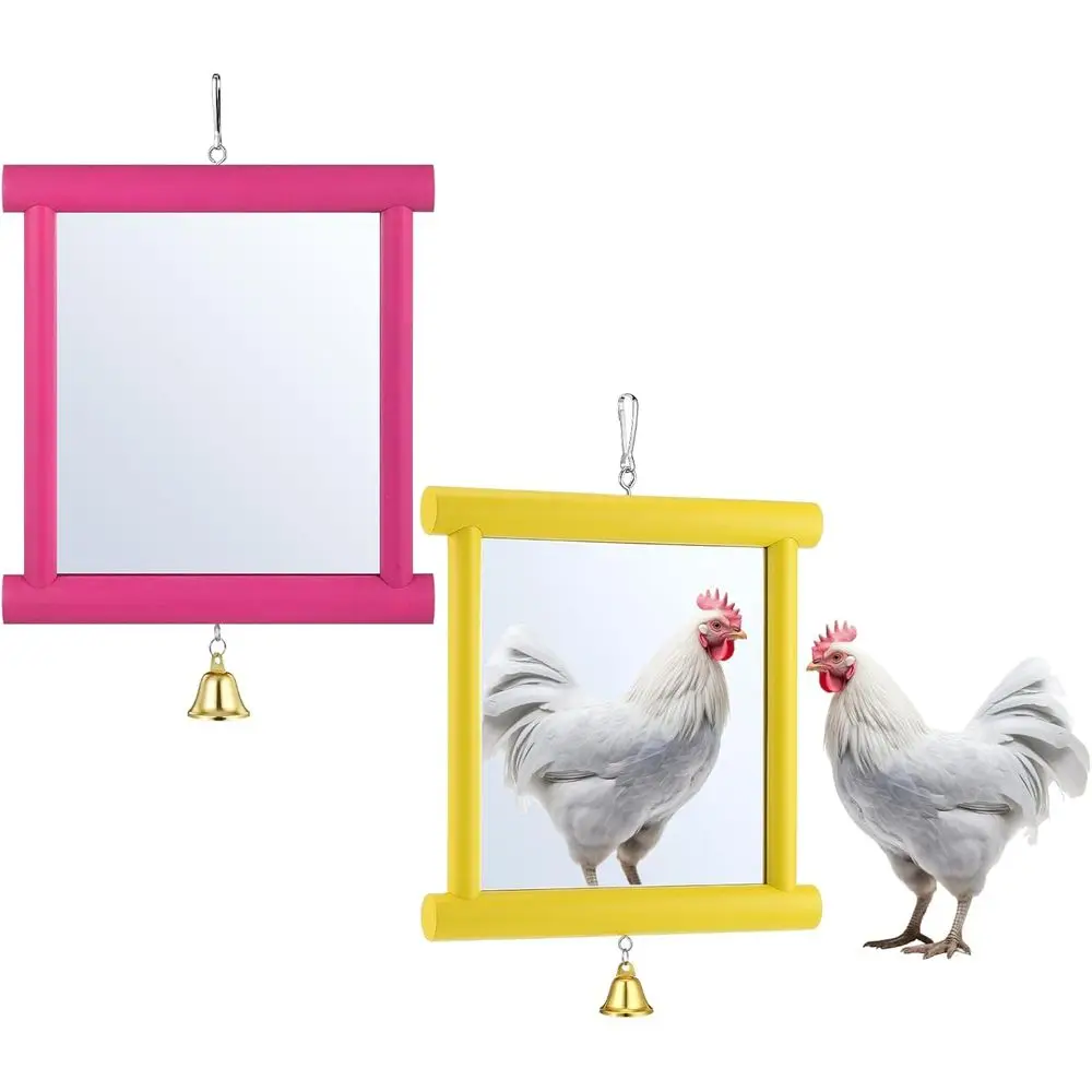 Extra Large Hanging Chicken Swing Mirror with Wooden Pecking Toy, 10.6 x 10 Inch for Hens, Birds, Parrots, and Roosters (Square,
Extra Large Hanging Chicken Swing Mirror with Wooden Pecking Toy, 10.6 x 10 Inch for Hens, Birds, Parrots, and Roosters (Square,