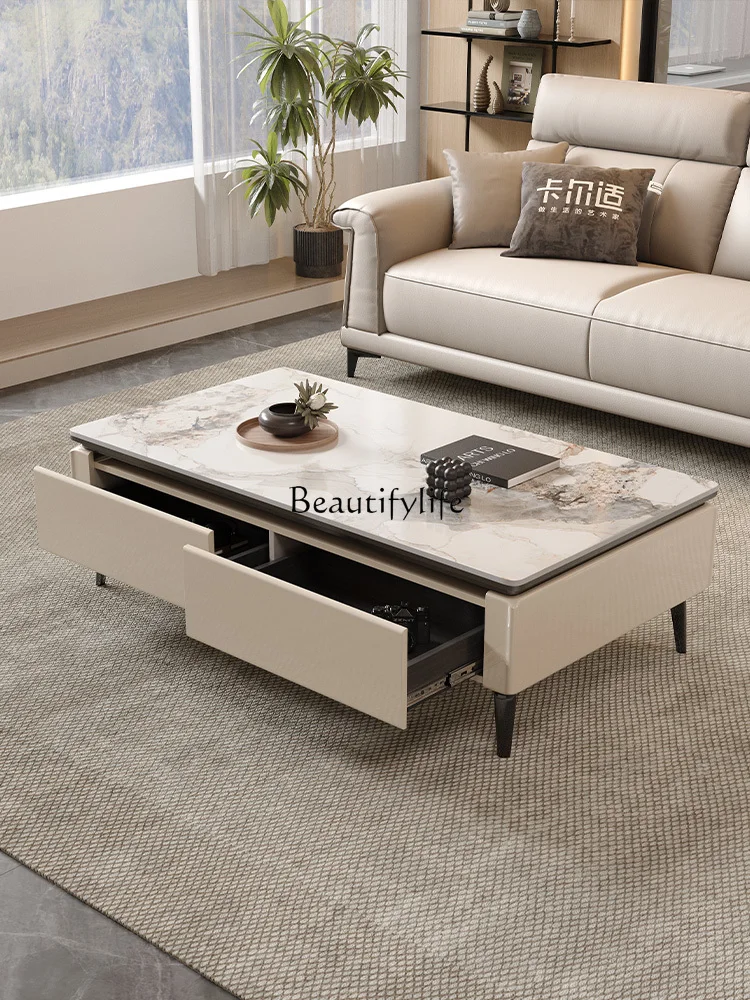Italian minimalist rock slab coffee table square simple modern cabinet with storage
Italian minimalist rock slab coffee table square simple modern cabinet with storage