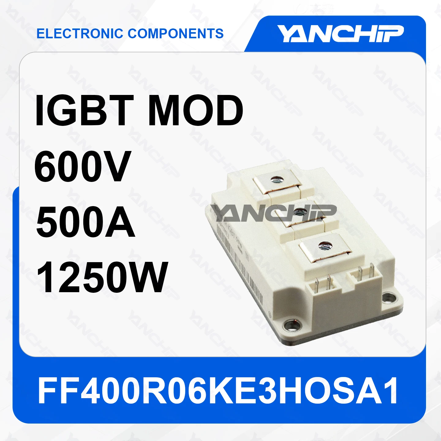 IGBT MOD FF400R06KE3HOSA1 600V 500A 1250W 1.9V @ 15V,400A 5 mA -40°C ~ 150°C(TJ) half bridge
IGBT MOD FF400R06KE3HOSA1 600V 500A 1250W 1.9V @ 15V,400A 5 mA -40°C ~ 150°C(TJ) half bridge