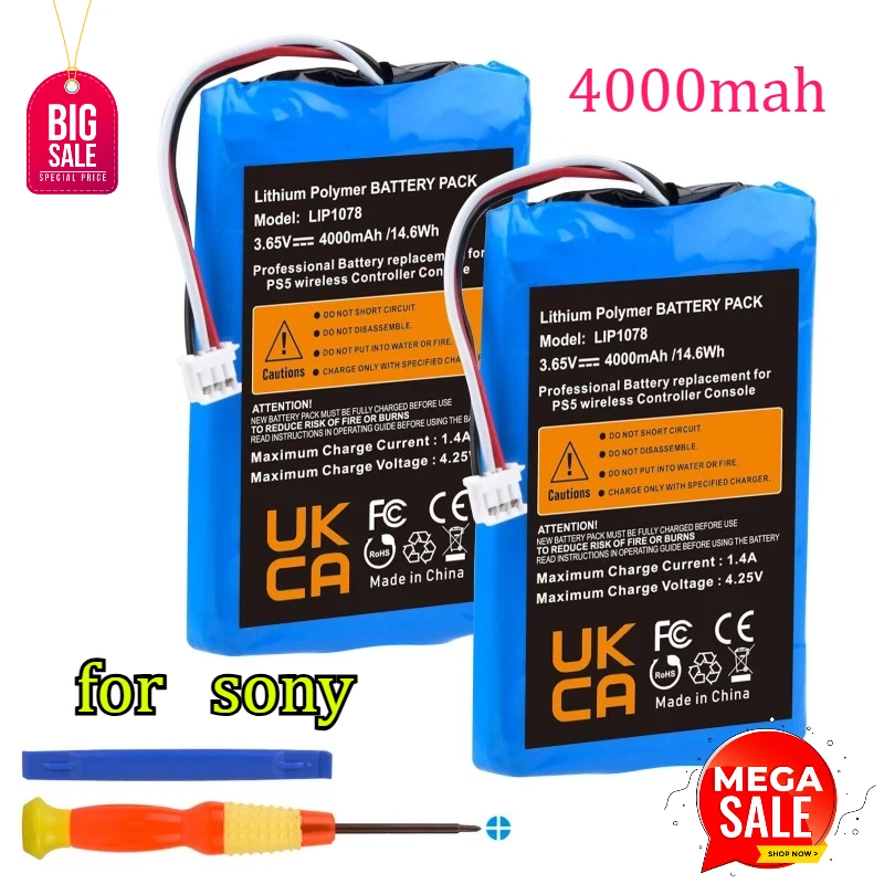 Suitable for Sony PS5 Game Console Controller Large Capacity Battery PS5 Controller Battery 4000mAh PS5 Digital Battery
Suitable for Sony PS5 Game Console Controller Large Capacity Battery PS5 Controller Battery 4000mAh PS5 Digital Battery