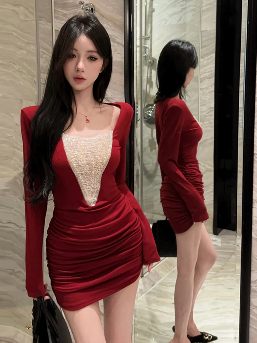Sexy Slim Fit Evening Gown with V-Ne Splicing Beads Embelliment Wrap around Skirt Long Sve Winter Suitable Women Dr
Sexy Slim Fit Evening Gown with V-Ne Splicing Beads Embelliment Wrap around Skirt Long Sve Winter Suitable Women Dr