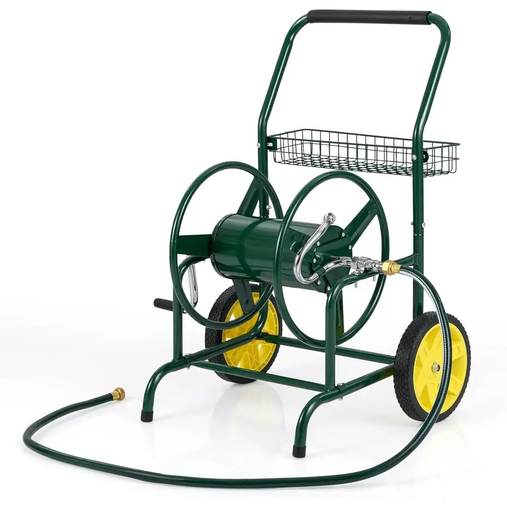 Heavy-Duty Metal Garden Hose Cart with Wheels and Storage Basket for Outdoor Yard and Planting Tools
Heavy-Duty Metal Garden Hose Cart with Wheels and Storage Basket for Outdoor Yard and Planting Tools
