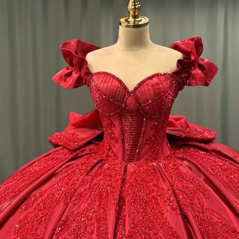 Red Quinceanera Dresses Applique Beading Crystal Bow Tiered Tull Party Birthday Princess Off The Shoulder Sweet 16 Dress
Red Quinceanera Dresses Applique Beading Crystal Bow Tiered Tull Party Birthday Princess Off The Shoulder Sweet 16 Dress