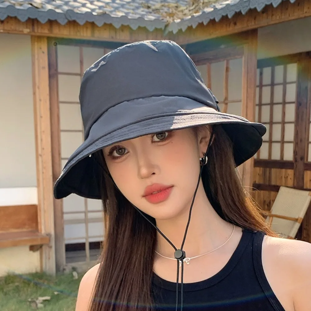 Windproof Rope Quick Drying Fisherman Hat Polyester UV Protection Sunshade Bucket Hat Wide-Brim Korean Style Foldable Sun Hat
Windproof Rope Quick Drying Fisherman Hat Polyester UV Protection Sunshade Bucket Hat Wide-Brim Korean Style Foldable Sun Hat