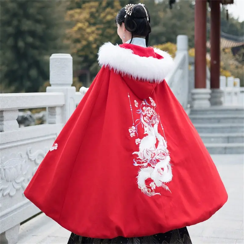 Red Riding Hood Cape Winter Windbreaker Traditional Daily Improved Hanfu Overcoat Large Size Loose Thickened Cloak Jacket T451
Red Riding Hood Cape Winter Windbreaker Traditional Daily Improved Hanfu Overcoat Large Size Loose Thickened Cloak Jacket T451