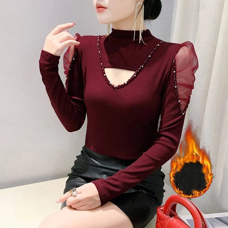 2025,New,European,Clothes,Hollow Out,T-shirt,Fashion,Sexy,Shiny,Beading,Patchwork,Women,Tops,Puff Sleeve,With fleece,Tees,411108
2025,New,European,Clothes,Hollow Out,T-shirt,Fashion,Sexy,Shiny,Beading,Patchwork,Women,Tops,Puff Sleeve,With fleece,Tees,411108