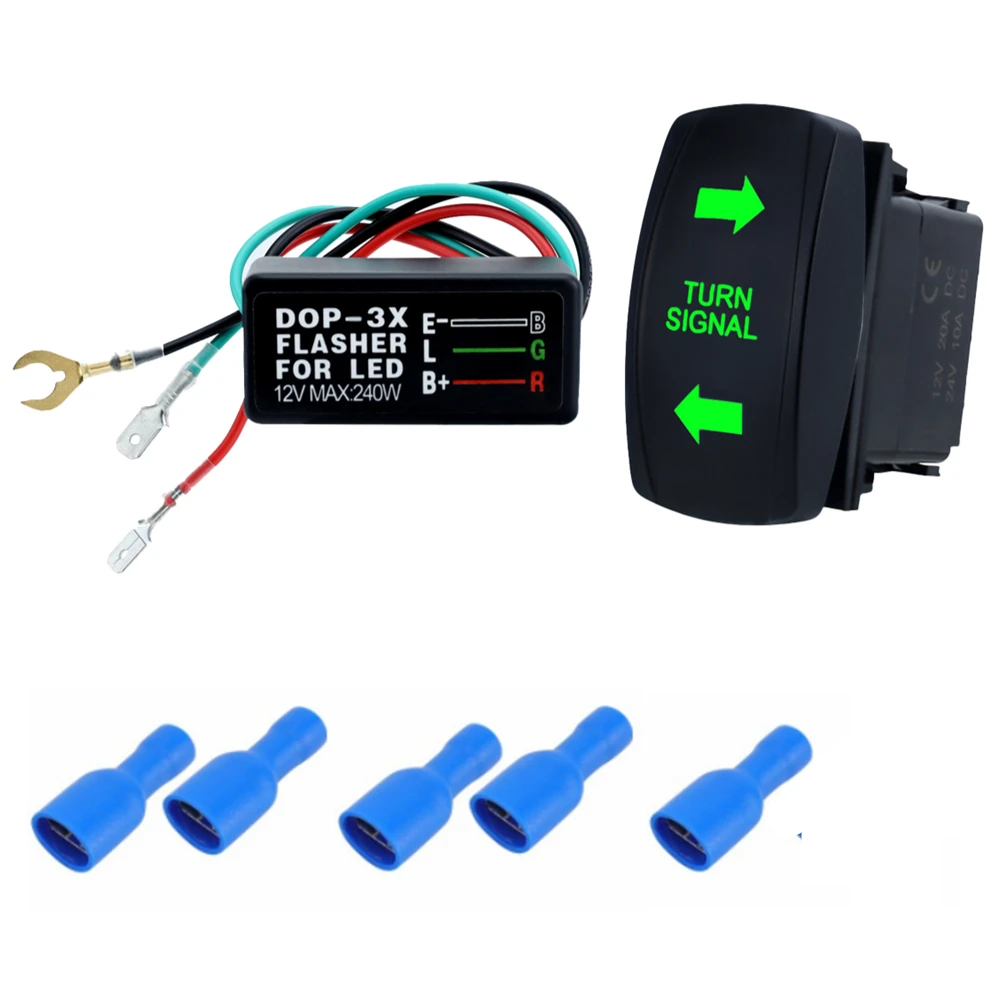 Turn Signal Rocker Switch with Flasher Green LED On/Off/On for ATV UTV RV Vehicle Off-Road Pickup Tractor Boat Motorcycle
Turn Signal Rocker Switch with Flasher Green LED On/Off/On for ATV UTV RV Vehicle Off-Road Pickup Tractor Boat Motorcycle