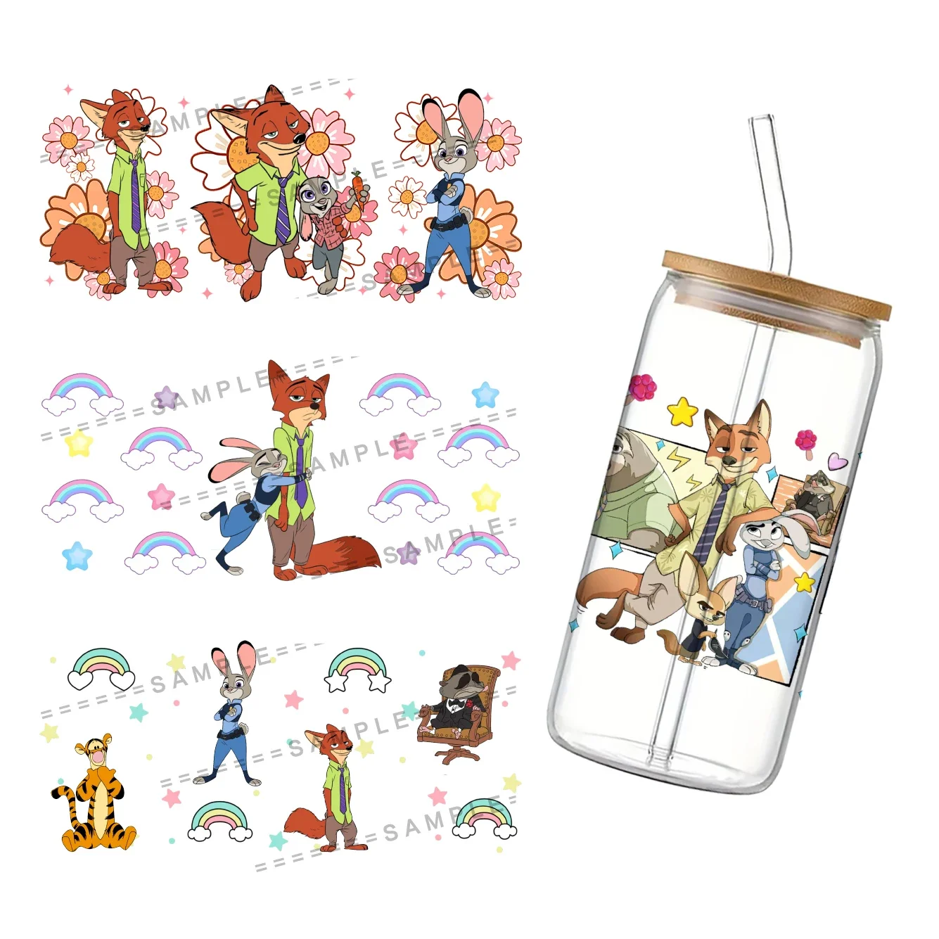 11x24cm Disney Zootopia For Libbey 16oz Can Glass 3D Waterproof UV DTF Coffee Can Wrap Libbey Glass Wrap
11x24cm Disney Zootopia For Libbey 16oz Can Glass 3D Waterproof UV DTF Coffee Can Wrap Libbey Glass Wrap