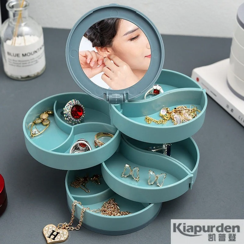 Portable Multi-layer Rotating Jewelry Storage Box Small Elegant Earring Ring Necklace Holder Organizer Box for Home Use
Portable Multi-layer Rotating Jewelry Storage Box Small Elegant Earring Ring Necklace Holder Organizer Box for Home Use