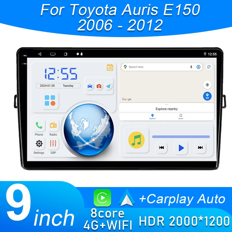 Car Radio For Toyota Auris E150 2006 2007 2008 2009 2010 2011 2012 Carplay Android Auto Multimedia Player DVD Intelligent System
Car Radio For Toyota Auris E150 2006 2007 2008 2009 2010 2011 2012 Carplay Android Auto Multimedia Player DVD Intelligent System