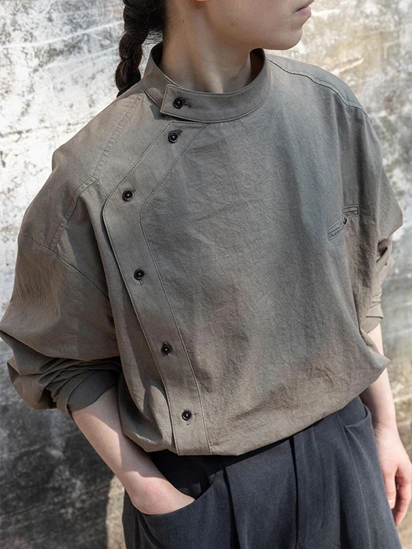plus Size 300 Pounds Elegant Stand Collar Diagonal Button Shirt Women's Fashion Autumn Slimming Trendy Long Sleeve Casual Shirt
plus Size 300 Pounds Elegant Stand Collar Diagonal Button Shirt Women's Fashion Autumn Slimming Trendy Long Sleeve Casual Shirt