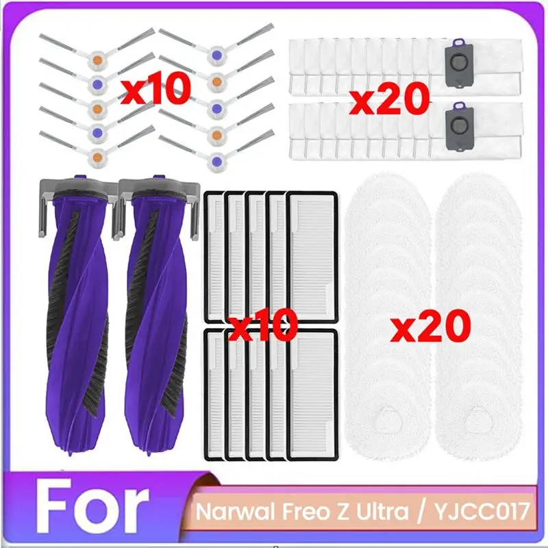 A24F-62PCS Brush Filter Dust Bag And Mop Cloth Kit For Narwal Freo Z Ultra YJCC017 Vacuum Cleaner Accessories Replacement
A24F-62PCS Brush Filter Dust Bag And Mop Cloth Kit For Narwal Freo Z Ultra YJCC017 Vacuum Cleaner Accessories Replacement