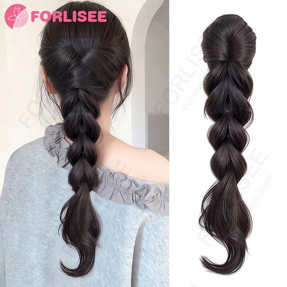 FORLISEE Synthetic Claw Clip On Braided Ponytail Extension Handmade Braids Pony Tails for Women Adds Hair Volume Black Brown
FORLISEE Synthetic Claw Clip On Braided Ponytail Extension Handmade Braids Pony Tails for Women Adds Hair Volume Black Brown