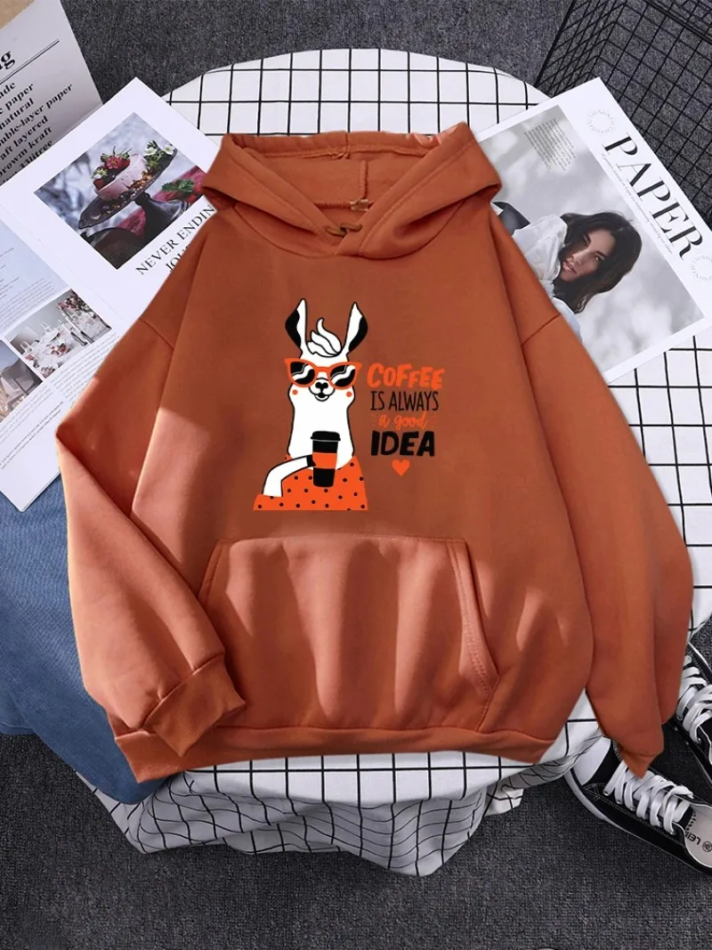 Fashion Loose Hoodies Harajuku Fleece Sweatshirt Autumn Pocket Streetwear For Female Coffee Is Always A Good Idea Women Clothing
Fashion Loose Hoodies Harajuku Fleece Sweatshirt Autumn Pocket Streetwear For Female Coffee Is Always A Good Idea Women Clothing