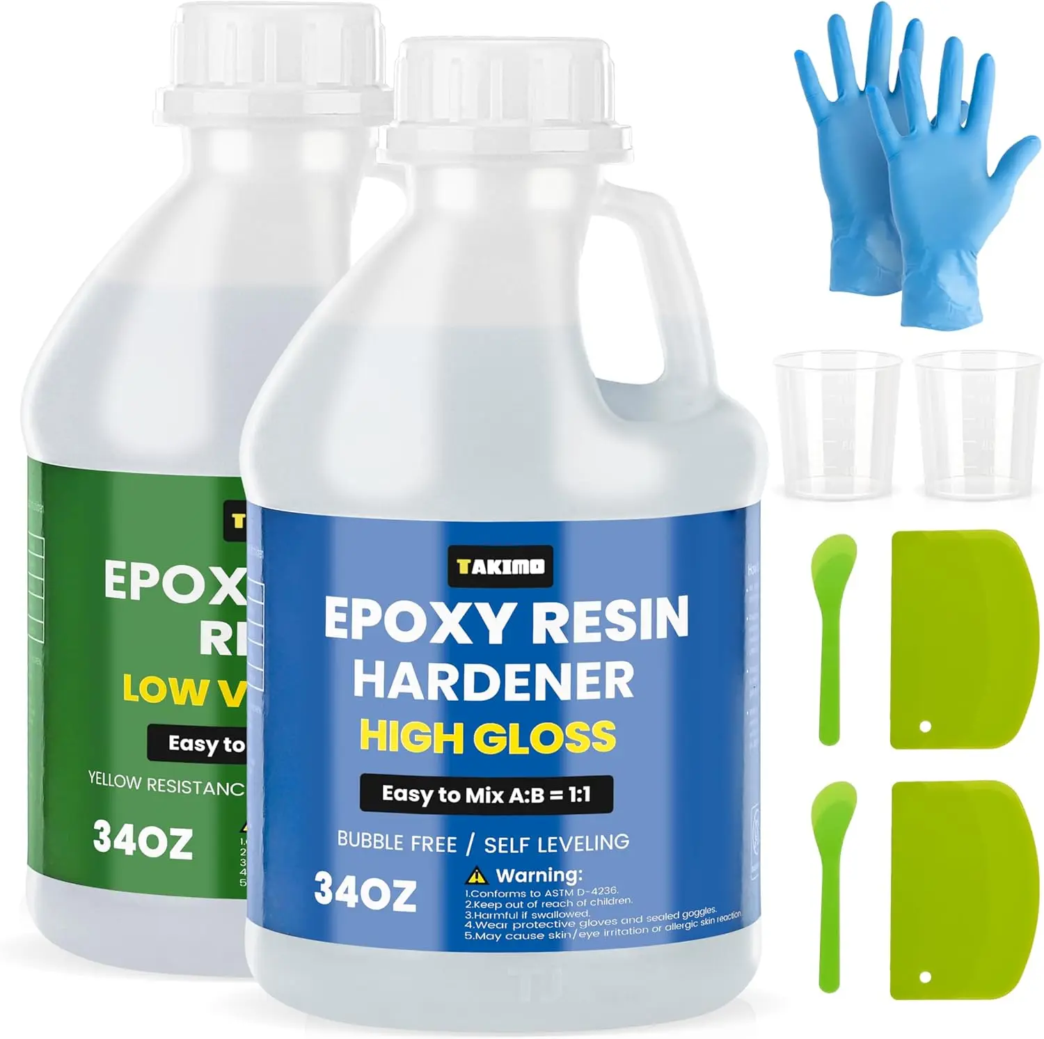 Epoxy Resin Kit 68oz Crystal Clear 1:1 Mix Ratio Bubble Free High Gloss for Jewelry River Table Bar Top Coating
Epoxy Resin Kit 68oz Crystal Clear 1:1 Mix Ratio Bubble Free High Gloss for Jewelry River Table Bar Top Coating